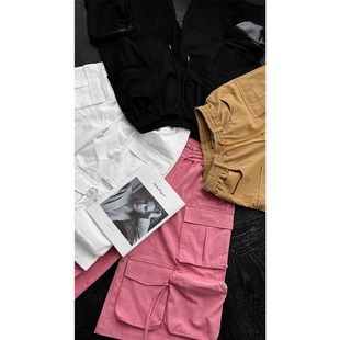 新品 男休闲百搭七分裤 美式 短裤 复古多口袋设计宽松工装 龙叨叨夏季