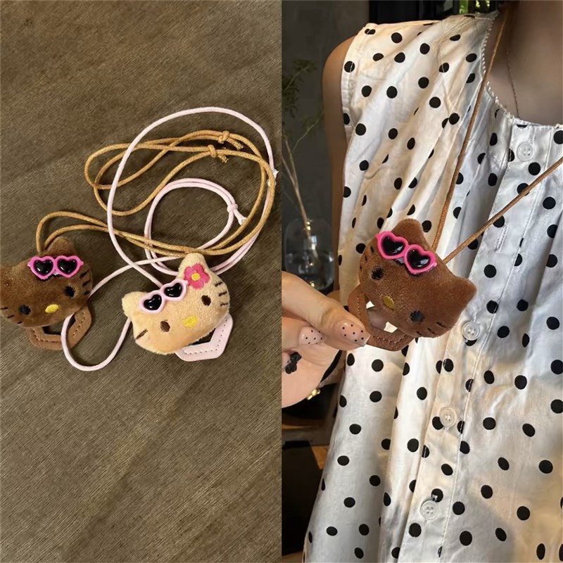 眼镜链可爱猫咪挂脖眼镜绳女小众设计便携防脱落墨镜链收纳链条