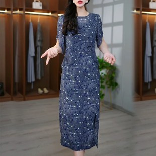 复古中长款 轻奢精致连衣裙套装 遮肉显瘦罩衫 爆款 连衣裙女 2025夏季