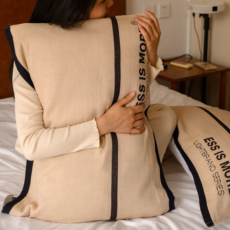 英文简约枕巾纱布一对装家用单人女棉质枕头巾男新款吸汗防头油