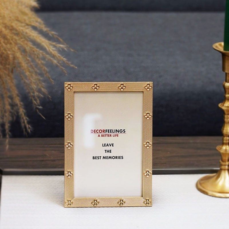 现代简约美式金色高级感相框客厅卧室金属创意照片框摆台精致礼物