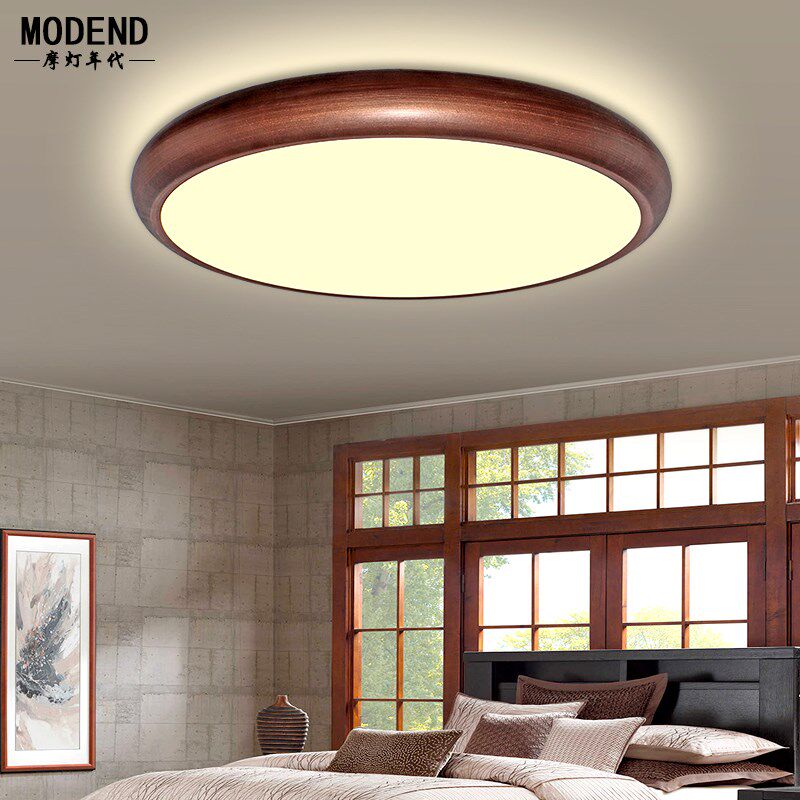 2024新款创意咖啡色吸顶灯LED卧室餐厅房间复古铁艺圆形艺术灯