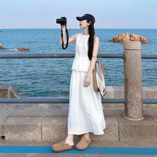 小个子套装 法式 新款 上衣半身裙两件套女夏季 温柔风气质高级感无袖