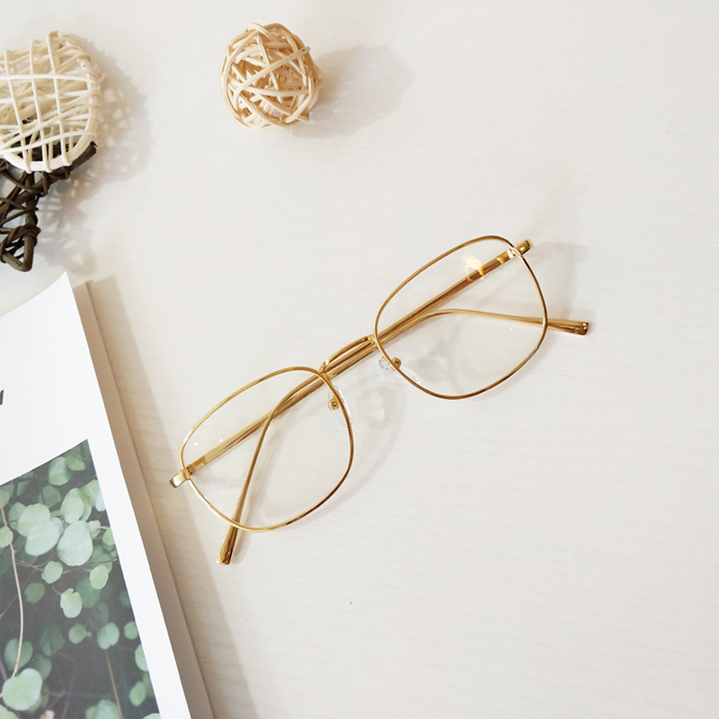 文艺范复古眼镜框大框方形潮男金属眼镜架圆脸女式可配近视韩版