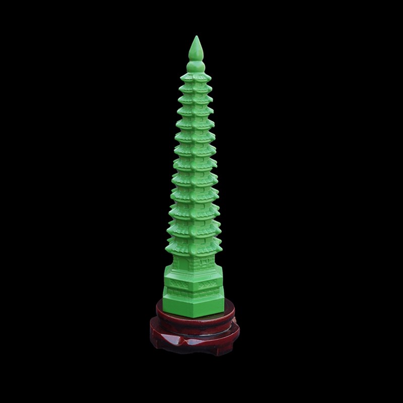 桃木文昌塔13层的木质绿色书桌书房办公室装饰品状元笔工艺品摆件