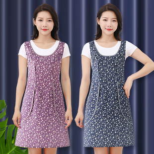 围裙家用厨房护衣纯棉做饭2023新款 透气工作服女 网红餐饮夏天薄款