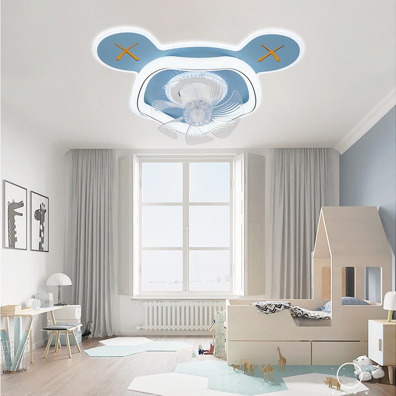 卧室360摇头吸顶风扇灯现代简约智能家用吊扇一体主卧电扇灯