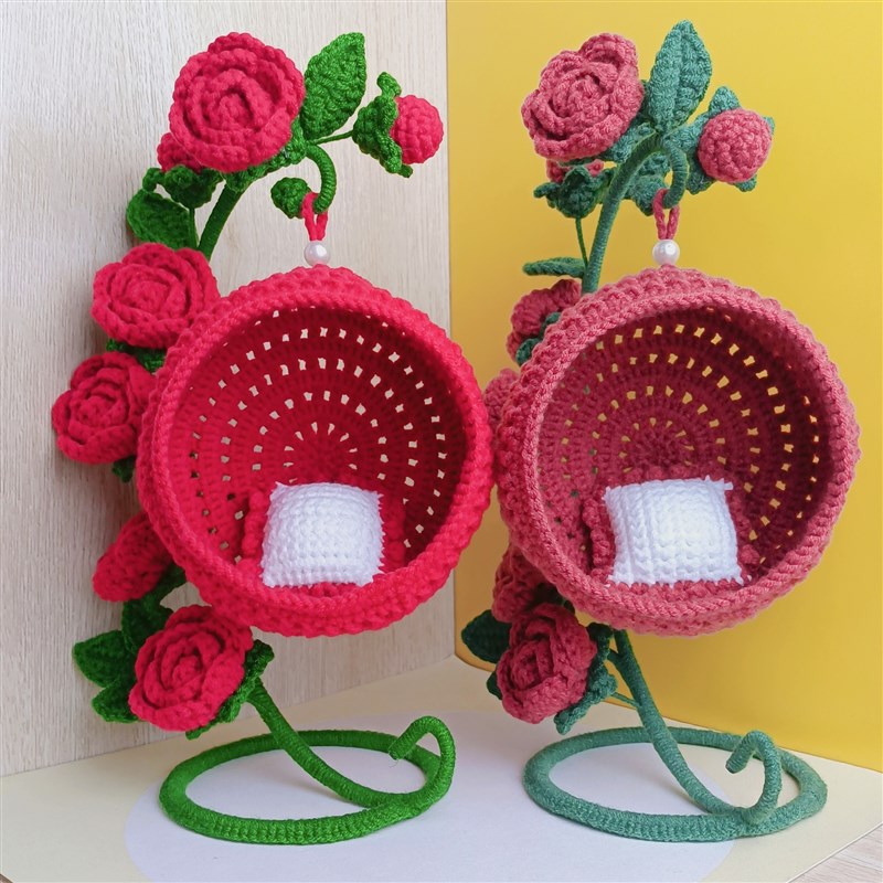 娃用花架吊篮手工钩织创意礼物娃屋蜜袋鼯吊床棉花娃娃窝针织成品