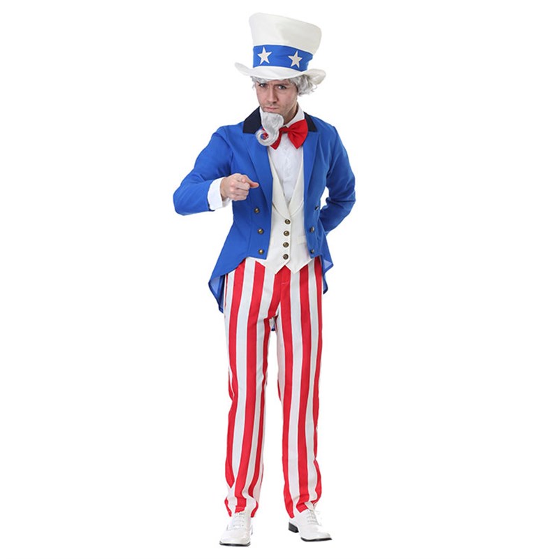 万圣节舞台表演演出成人男山姆大叔杂技高帽主持人小丑绅士服装
