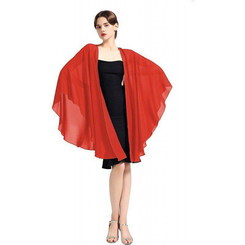 宽松女士新娘雪纺披肩薄款夏季外穿搭配裙子小披肩夏季防晒衣披风