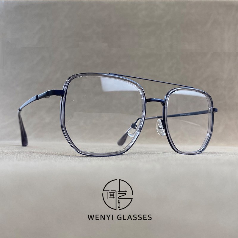 150mm大号大码胖脸双梁眼镜框可配近视镜片男变色适合大脸的镜架