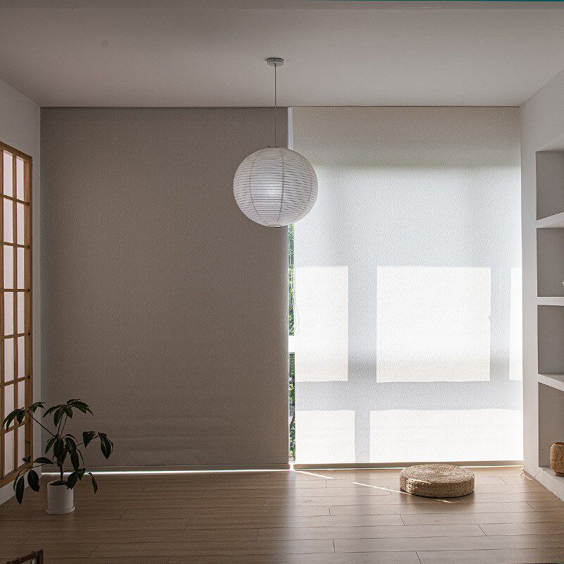 现代简约办公室窗帘工厂遮光窗帘卷帘编织树皮纹升降卷帘窗帘成品