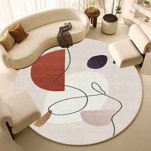 儿童房地毯卧室床边毯圆形爬爬垫加厚可擦洗女孩书房地垫阅读区