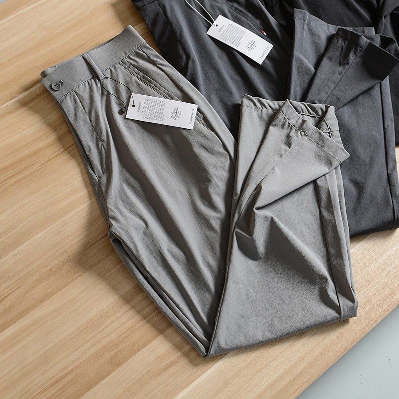 超轻薄凉感冰丝面料男士夏季差旅通勤商务西裤速干透气休闲裤长裤