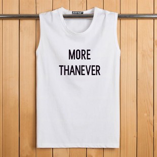 背心男加大码 T恤宽松休闲男装 透气健身运动砍袖 无袖 坎肩 汗衫 夏季