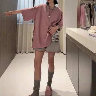 女2025夏季 短裤 新款 短袖 两件套胖妹妹宽松休闲 显瘦时尚 大尺码