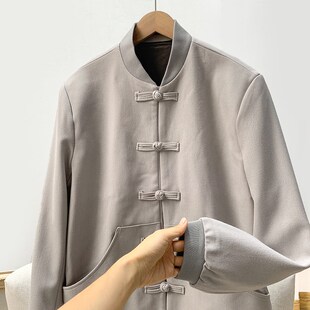 撤柜~厚重感~中式男装~中国风唐装/复古民国风盘扣外套夹克秋冬款