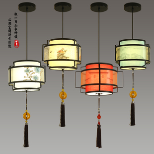 禅意吊灯玄关阳台灯中国风灯笼餐厅饭店吧台小吊走廊过道灯 新中式