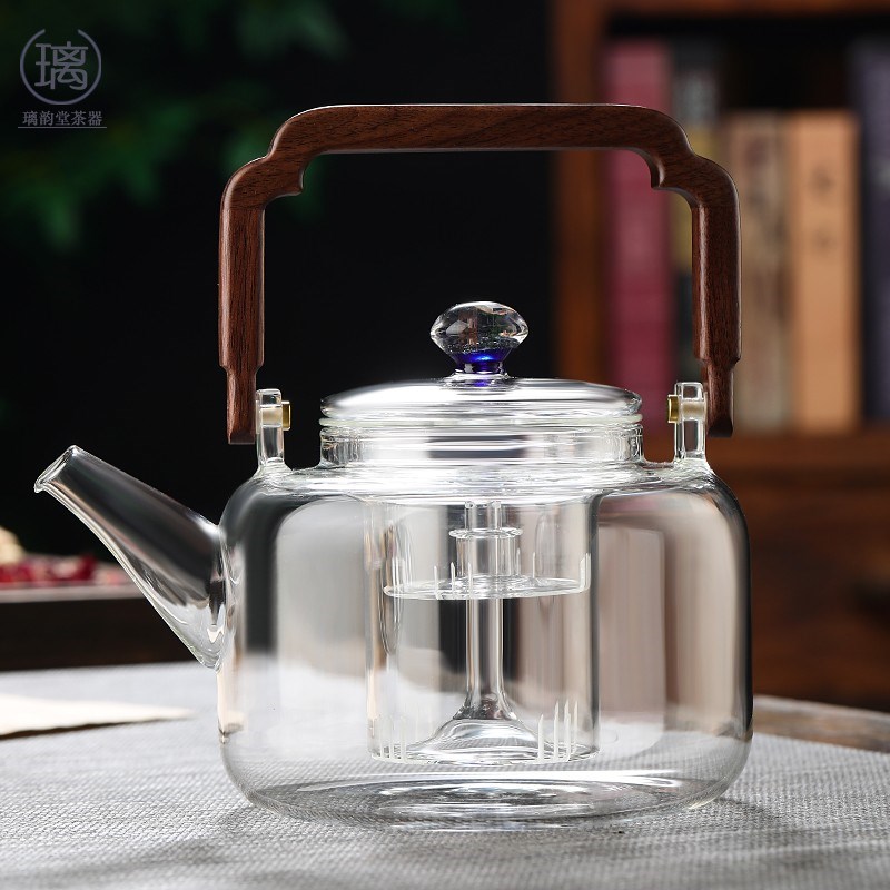 尚物提梁壶茶具玻璃蒸煮茶壶耐高温烧水泡茶家用电陶炉围炉煮茶器