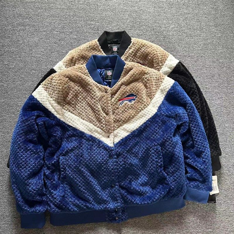 外贸男女士冬季夹棉毛绒棒球服夹克衫短款外套 棉衣棉服上衣