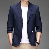 商务休闲西服中年爸爸外套单件便西上衣服中老年人西装 春秋季 男士