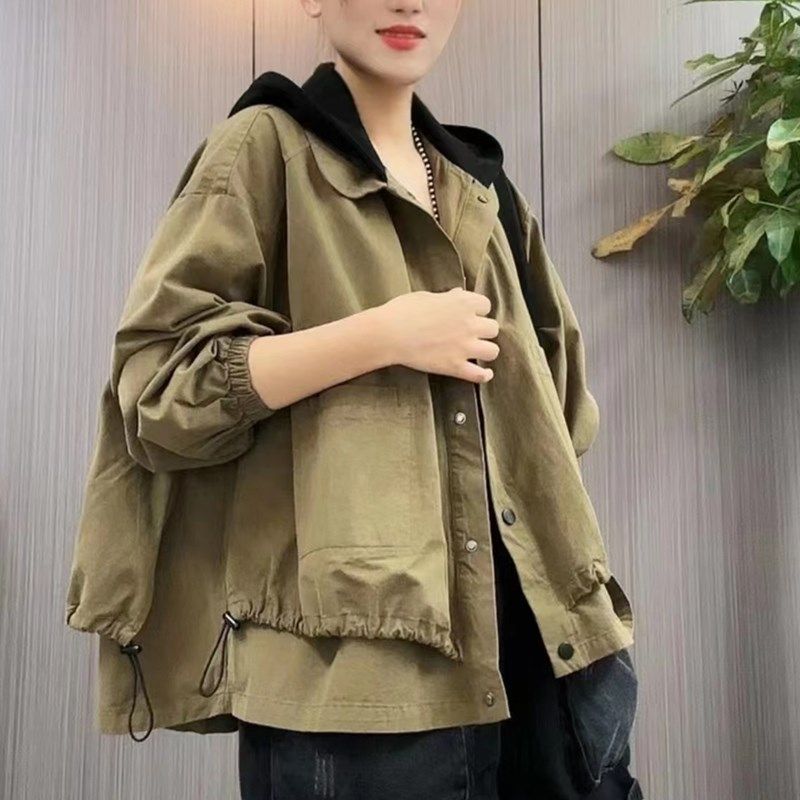高级感外套女士春秋2024新款大码胖mm时尚洋气宽松显瘦风衣