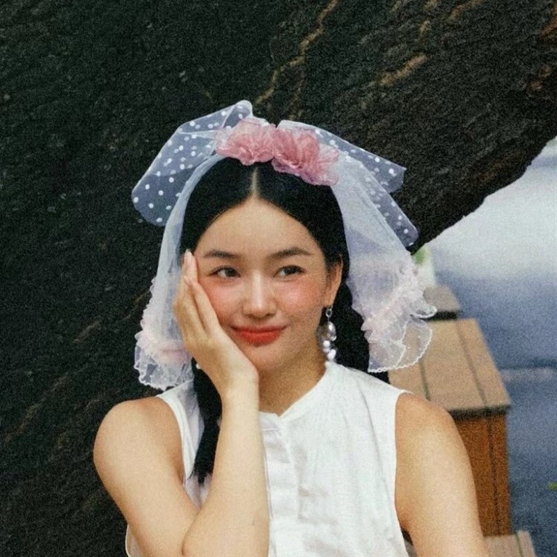 头纱头饰超仙森系韩式短款花边新娘结婚登记领证求婚头纱旅拍造型