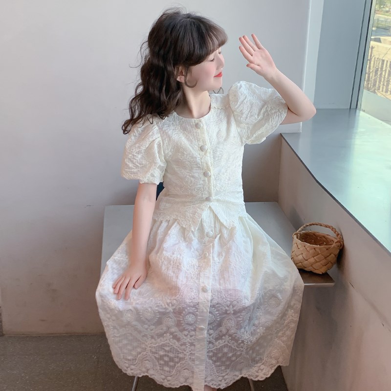 女童夏套装2025新款儿童超好看网红洋气两件套夏季小女孩时髦套裙
