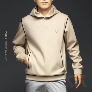 秋冬季男士连帽加厚厚棉T简约时尚刺绣外套2023秋冬装新款男装衣