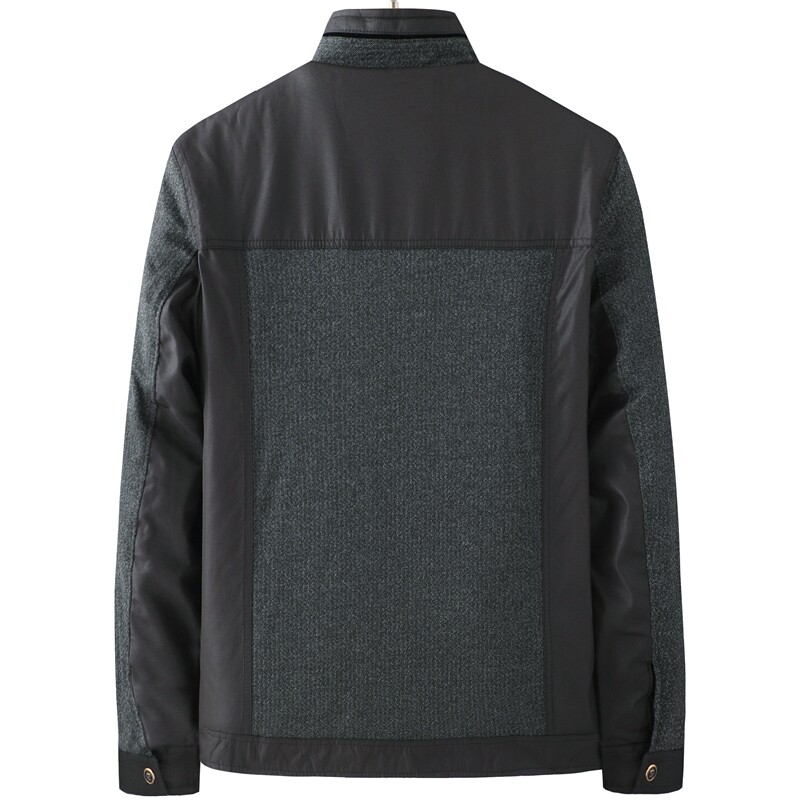 秋冬季男士加绒外套中年加厚款男装中老年人爸爸装老人冬装夹克衫