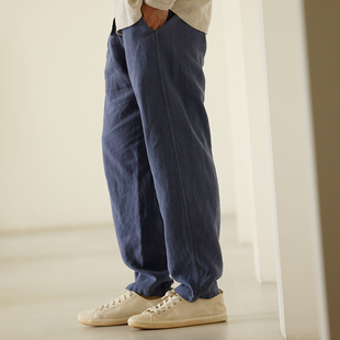 楠中式休闲裤男秋季新品全麻裤子大码新中式苎麻直筒宽松长裤瑞畅