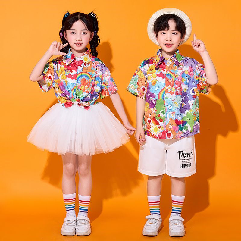六一儿童啦啦队演出服幼儿园毕业照班服小学生啦啦操运动会表演服