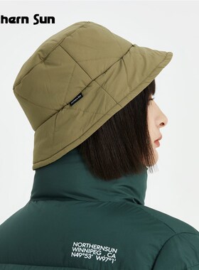 诺思山户外宽檐秋冬夹棉保暖帽子男女大头围渔夫帽休闲盆帽2965