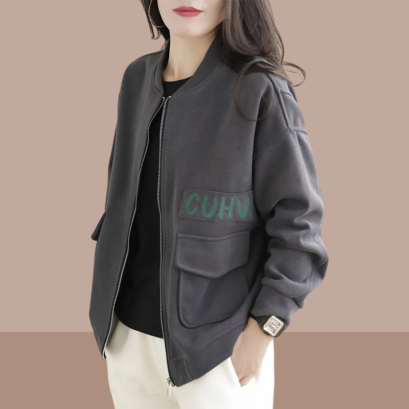 2024春秋新款爆款短外套女士开衫卫衣宽松大码棒球服休闲洋气上衣