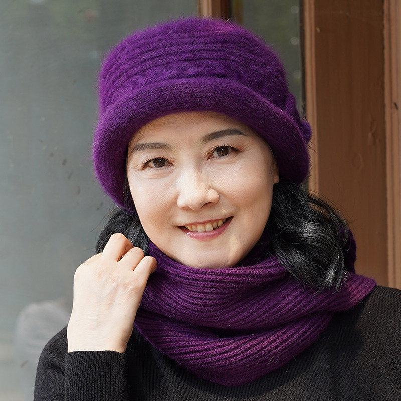 中老年人帽子女冬季中年妈妈婆婆老人盆帽时尚保暖奶奶针织毛线帽