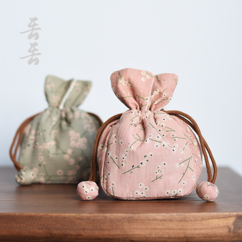 加厚主人茶杯收纳布袋子功夫茶具包装袋文玩珠宝饰品抽绳束口布包