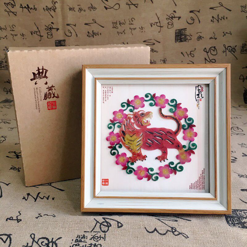 十二生肖皮影小摆台中国风特色礼品画框装饰画西安旅游纪念工艺品
