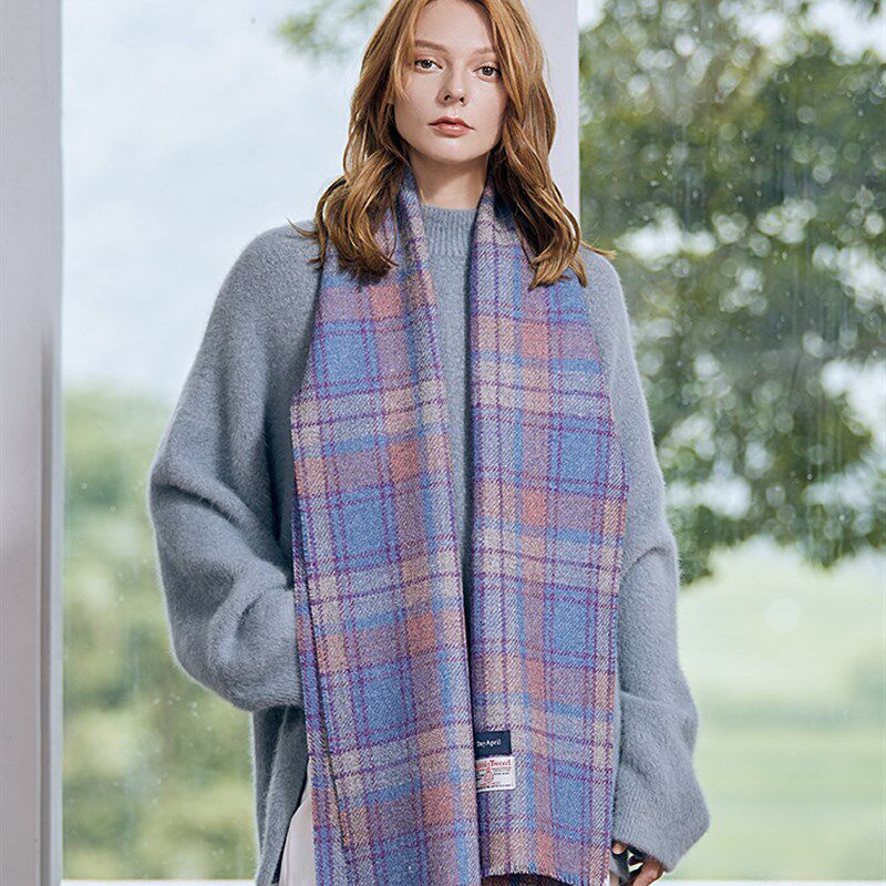 哈里斯花呢羊毛格子长围巾情侣男女士秋冬季高档英伦经典披肩两用