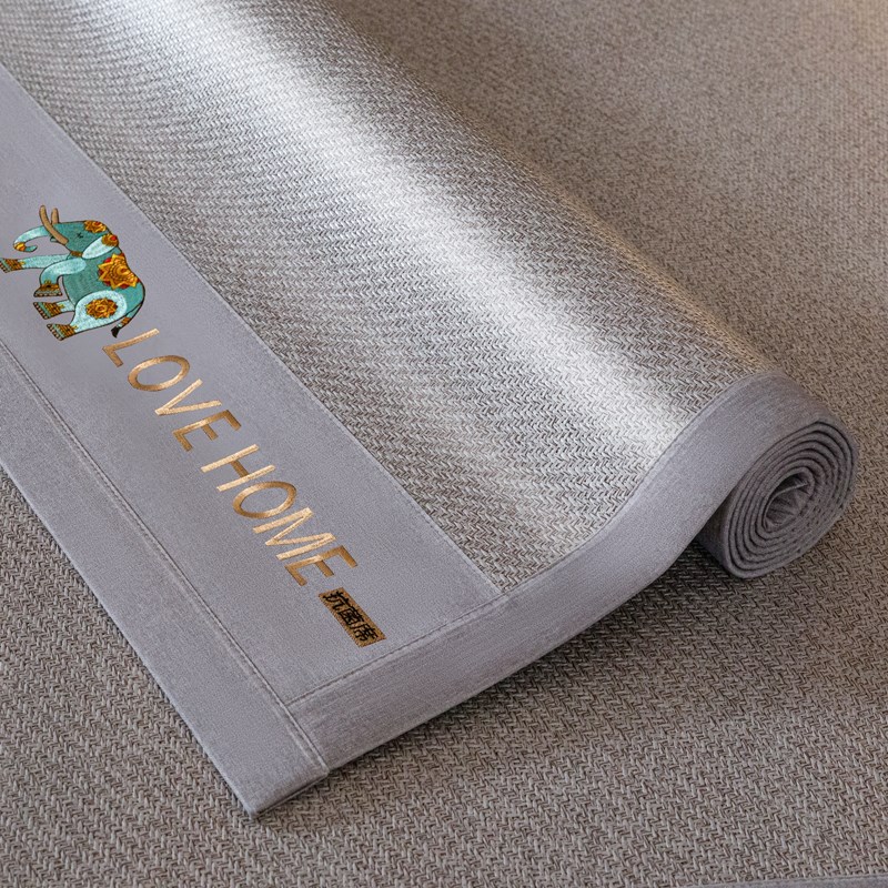 夏季冰丝凉席可折叠天然纯藤草席冬夏两用双面冰藤席竹纤维软席子