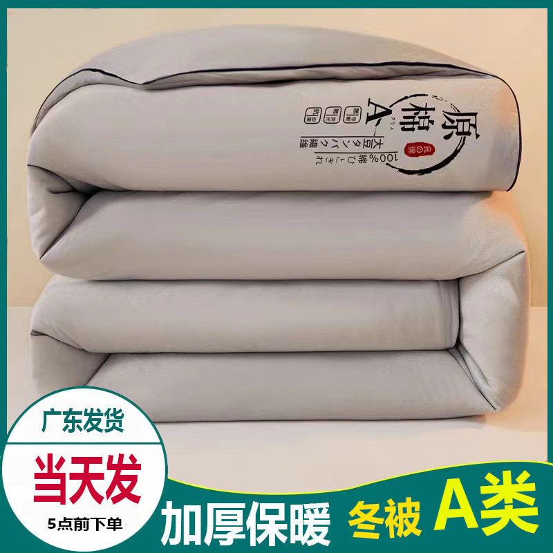 广东发货a 冬季加厚保暖大豆被子宿舍单人秋冬被芯A类原棉大豆被