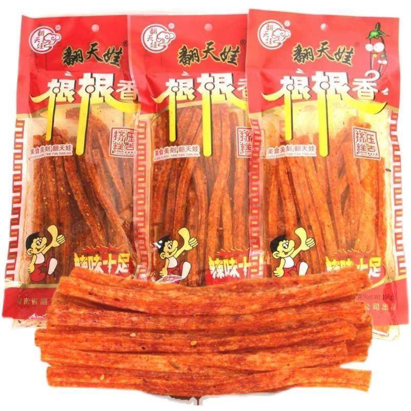 湖南特产大袋辣翻天根根香146g*3袋麻辣条面筋沭阳零食包邮