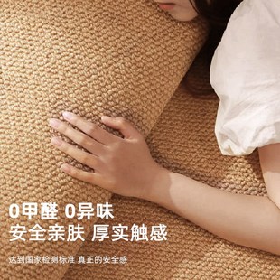 家用免打理纯色耐磨加厚卧室床边毯 仿剑麻地毯客厅防猫抓2025新款