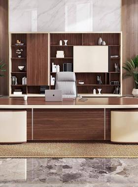 bentely宾利豪华董事长CEO大班台桌总经理老板带副柜办公桌电脑桌