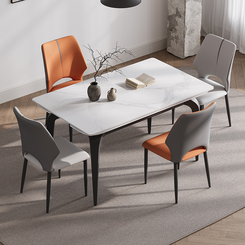 岩板餐桌2023新款现代简约家用小户型轻奢伸缩折叠电磁炉方型饭桌