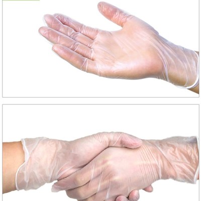 塞莫诗一次性橡胶手套实验室一次性手套pvc检查手术手套透明100只