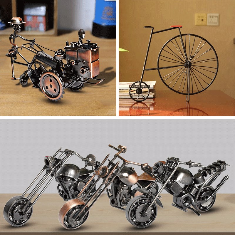 复古金属摩托车拖拉机模型创意家居饰品客厅酒柜装饰品摆件小摆设