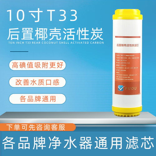 净水器滤芯10寸后置颗粒椰壳活性碳T33滤芯过滤器纯水机通用配件
