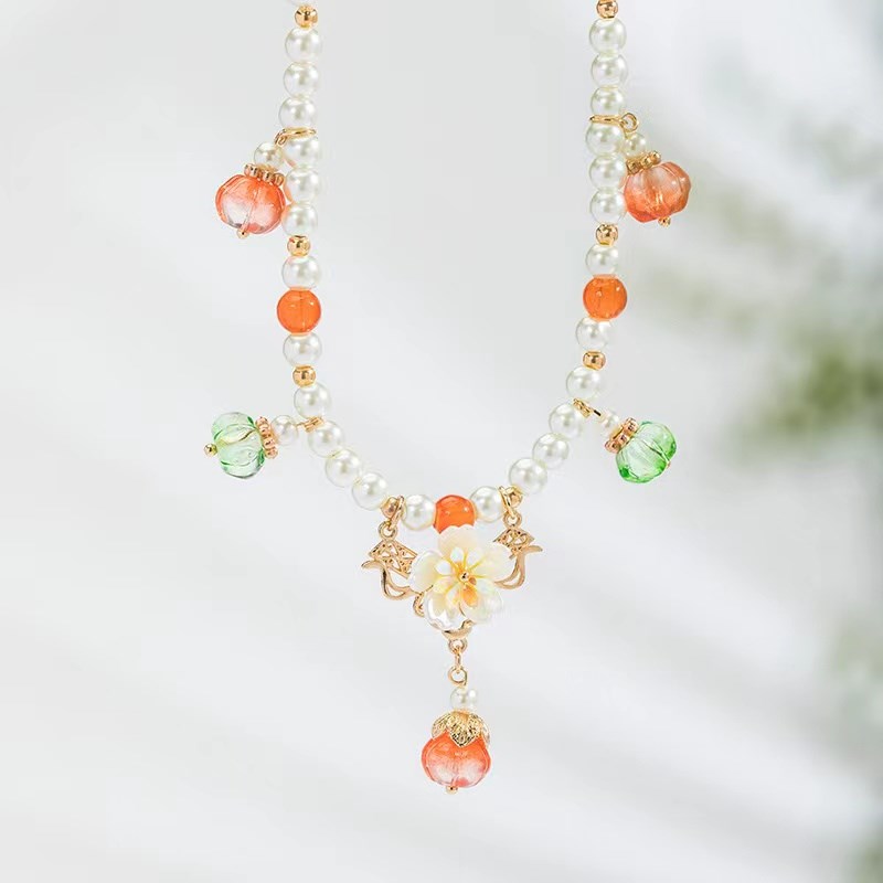 古月家女童汉服珍珠项链国风明制软璎珞儿童古风配饰走秀舞蹈表演