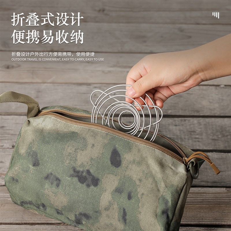 户外露营手冲咖啡v60滤杯便携滴漏式不锈钢弹簧滤架金属过滤器