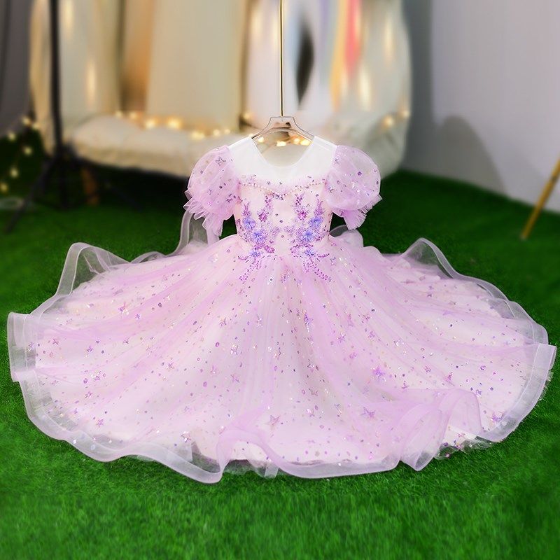 女童公主裙夏季钢琴演出服花童婚纱洋气礼服2024新款连衣裙子夏装